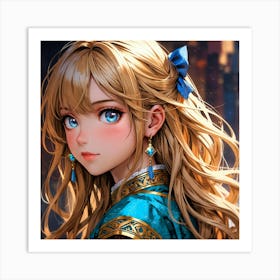 Default A Beautifully Vibrant Anime Character Art Print