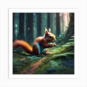 Squirrel In The Forest 67 Art Print