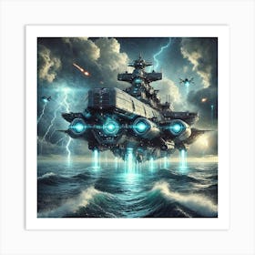 Floating Battleship Art Print