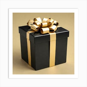 Black And Gold Gift Box 2 Art Print