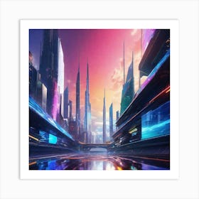 Futuristic City 161 Art Print