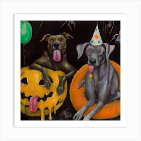 Dog Halloween Party Art Print