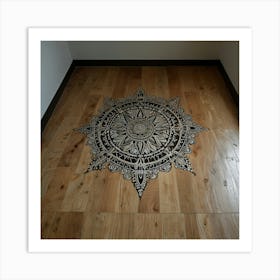 Henna Design On Wood Floor Art Print