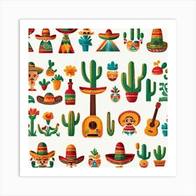 Mexican Hats 10 Art Print