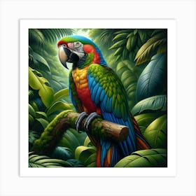 Macaw On Abranch AI Art Print