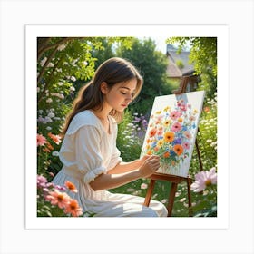 Woman Girls With Art Board Art Print (2) Art Print