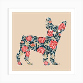 Floral Frenchie Art Print