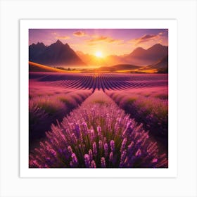 A lavender field 1 Art Print