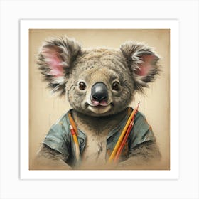 Koala Drawing Art Print