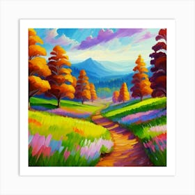 Magnificent forest meadows oil painting abstract painting art 3 Art Print