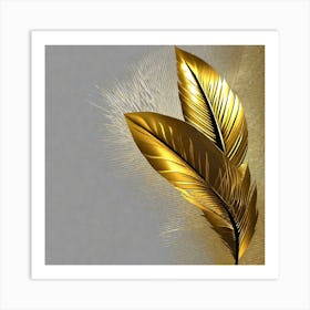 Gold Feathers 7 Art Print