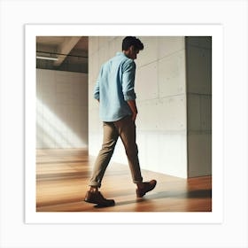 Man Walking In A Room Art Print