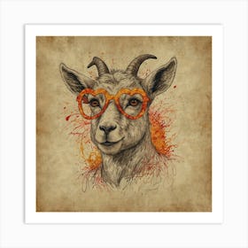 Goat In Glasses 3 Art Print