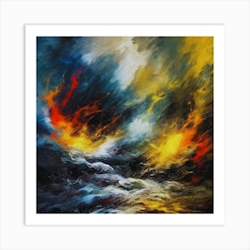 Fire In The Sea Art Print