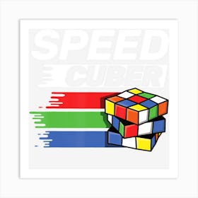 Speed Cubing Puzzle Cubing Cuber Kids Art Print