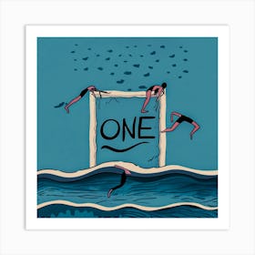 Swimming, One day swimming on beach Art Print