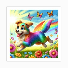 Rainbow Dog 3 Art Print