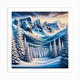 Snowy Mountains Art Print