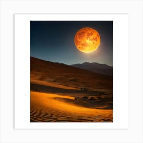 Full Moon In The Desert Art Print