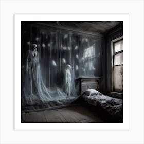 Walls Are Covered In Transparent Shadow Like Images Of Haunting Memories Art Print