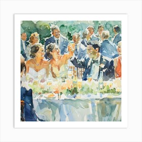 Watercolor Wedding Reception Toast 17 Art Print