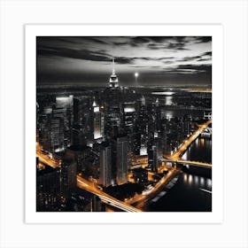 New York City At Night 9 Art Print