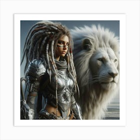 Wolf And Lion Art Print