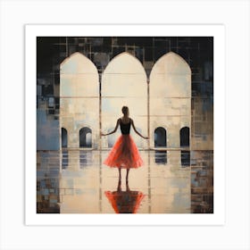 Dancer In Red Dress Art Print