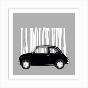 Fiat 500 on grey Art Print