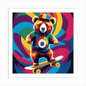 SURFBOARDING TEDDY BEAR Art Print