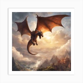 271459 A Dragon Soaring Through The Sky Its Scales Shimm Xl 1024 V1 0 1 Art Print