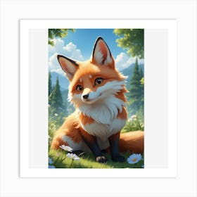 Cute Fox Art Print