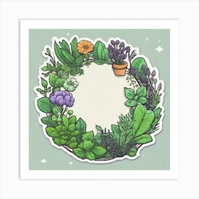 Wreath Of Herbs 2 Art Print