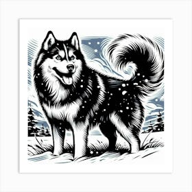 Husky dog 12 Art Print