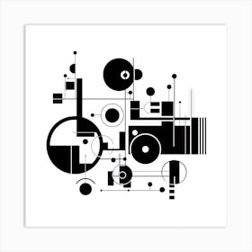 Abstract Black And White Painting #899 Art Print