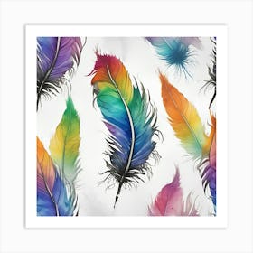 Rainbow Feathers 2 Art Print