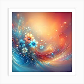 Abstract Flower Wallpaper Art Print