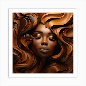 Afro-American Woman With Chocolate Hair Art Print