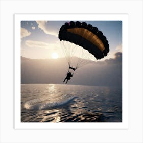 Parachute over the water Art Print