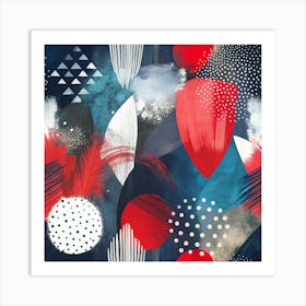 Abstract Red And Blue Art Print