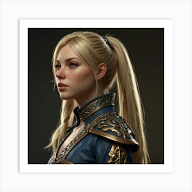 Portrait Of A Female Warrior 1 Art Print