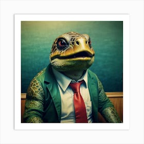 Turtle In A Suit 1 Art Print