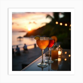 Sunset drink Art Print