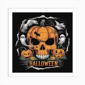 Steampunk Halloween Pumpkin 1 Art Print