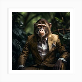 Monkey In A Suit Art Print