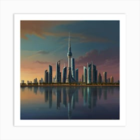 Dubai Skyline Art Print