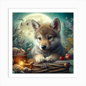 Luno the wolf cub 4 Art Print