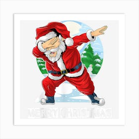 Dabbing Santa Claus Funny Boys Men Dab Dance Xmas Christmas Art Print