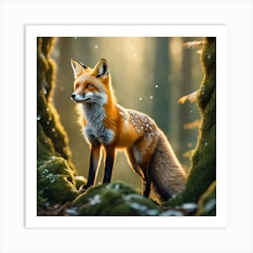 Red Fox In The Forest 46 Art Print