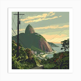 A Sugarloaf Mountain In Rio De Janeiro Lofi Illu 1719995814 3 Art Print